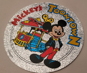 Vintage Walt Disney World 50th Glitter Sticker Mickey’s Toontown Decal