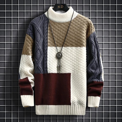 Autumn Winter Men Sweater Pullover Round Neck Sweater Knitted Sweater
