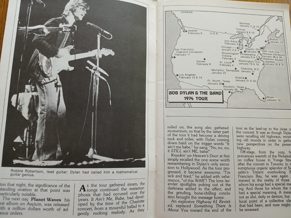 One Foot Items One Foot On The Highway Bob Dylan on Tour (1974) Book Edited by Bill ...