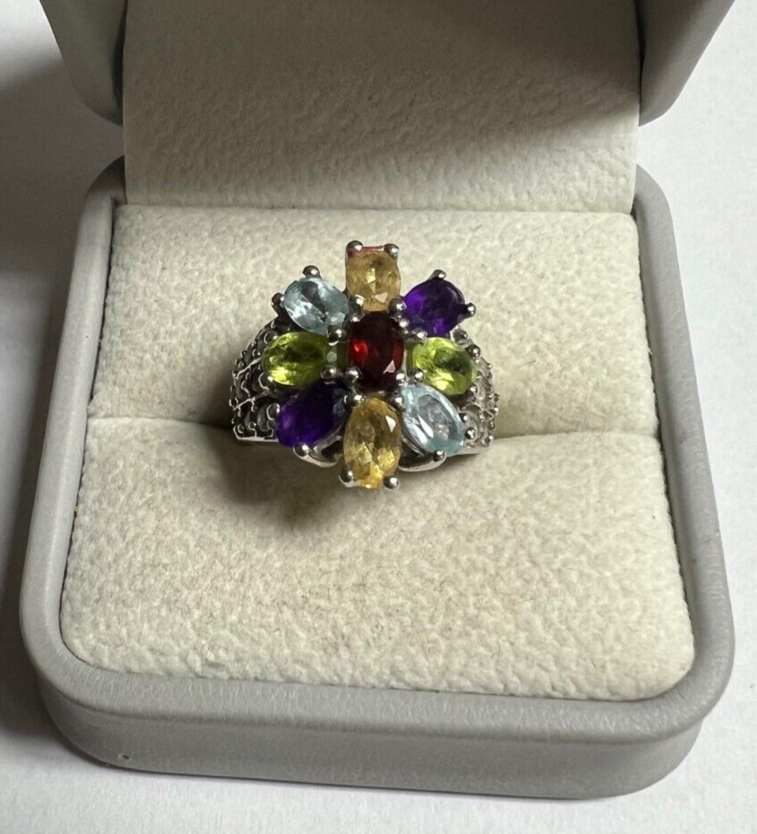 TGGC SS Multi Stone Cluster Ring Size [023GRW]