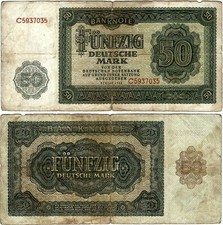 DDR Banknote 50 Deutsche Mark 1948 Notenbank UdSSR- Druck SBZ-16 Ro. 345 P-14a