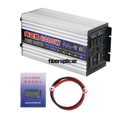 6000W Pure Sine Wave Power Inverter for Home Appliances Solar Power System 220V