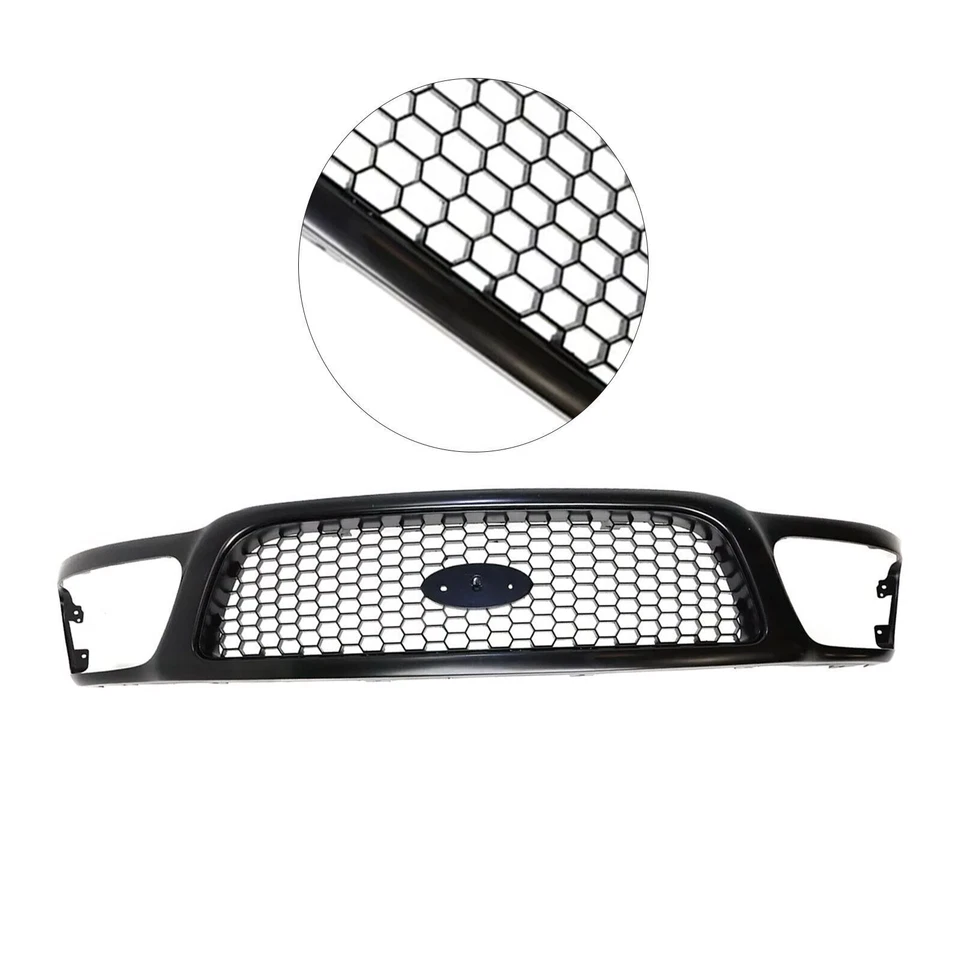 Primed Honeycomb Insert Grille For 1999-2004 Ford F-150 F-150 Heritage F250 Foto 3 de 4