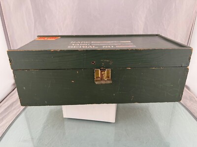Vintage 1960's GI Joe Footlocker Wood Army Green Storage Box only