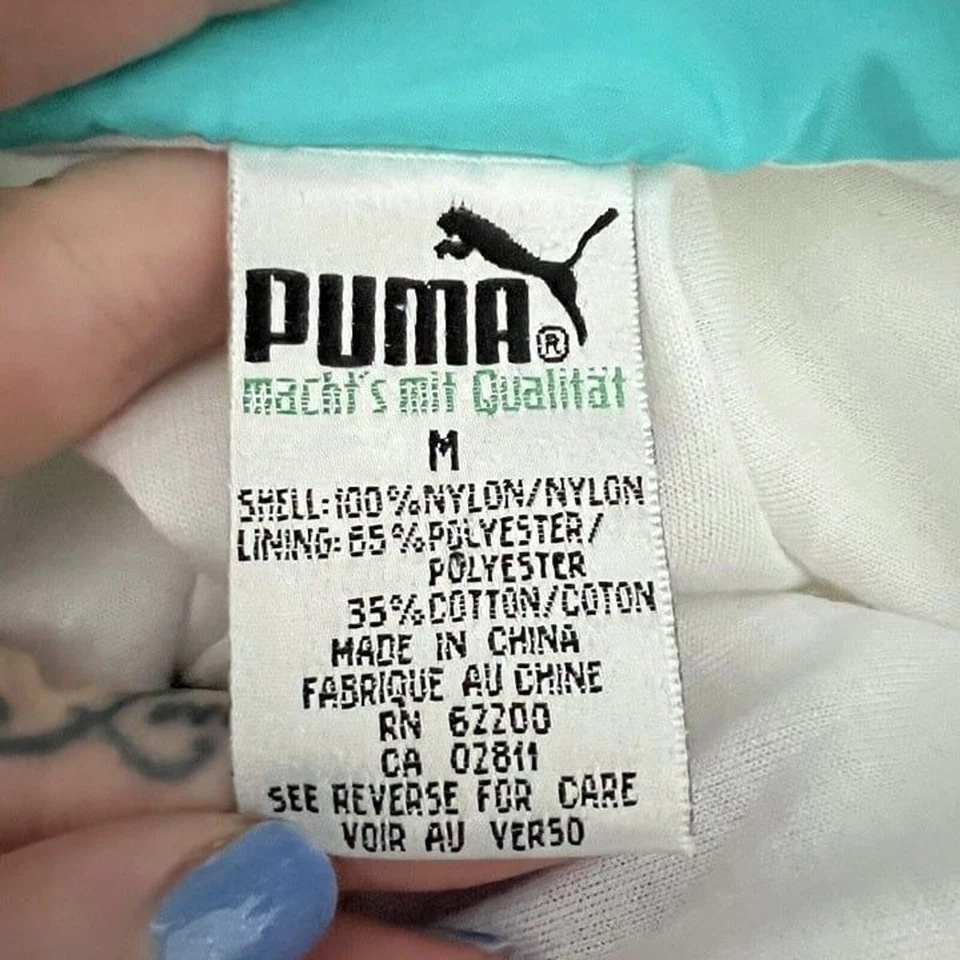 Vintage Puma Machts Mit Qualitat Women's Windbreaker Jacket Size M White Purple - Image 2 of 4
