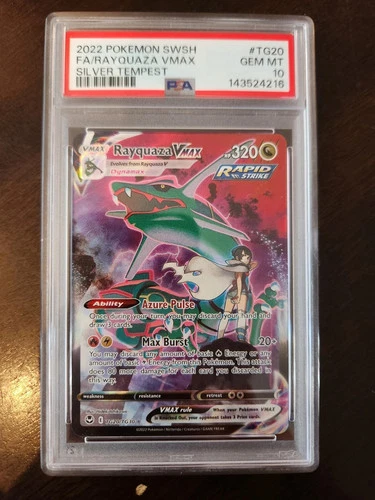 Pokemon 2022 Rayquaza VMAX TG20/TG30 Full Art Silver Tempest GEM MINT PSA 10