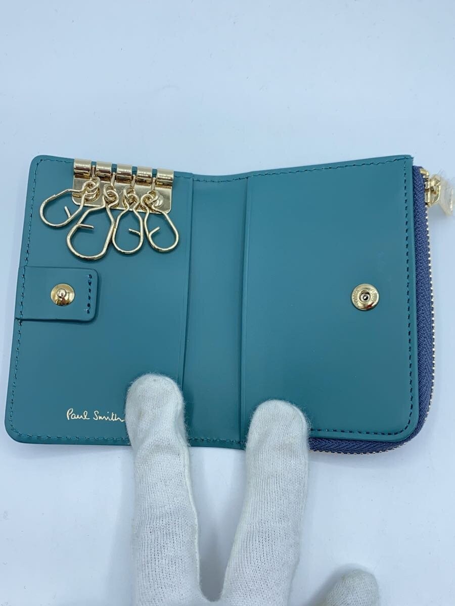 Paul Smith Leather Key Case BLU Women's 1447-0423, Excellent