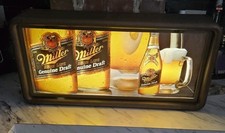 1989 Miller Genuine Draft MGD Light Up Sign NOS With Box Bar High Life Original 