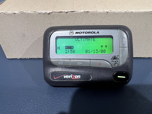 Verizon Motorola Advisor Elite Flex Black Pager Vintage AA Batteries WORKS!