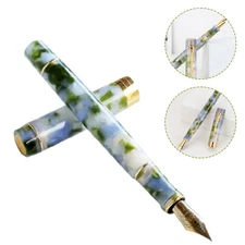 New Jinhao 100 Acrylic Fountain Pen Gold Dot Clip Fine Nib Writing Gift PenRs