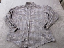 Vintage Burberrys Shirt Mens Large Blue Plaid Button Down Made USA Cotton Casual