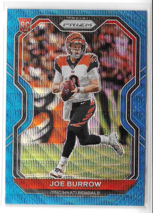 2020 Panini Prizm - Rookie Joe Burrow #307 Blue Wave Prizm /199 (RC)
