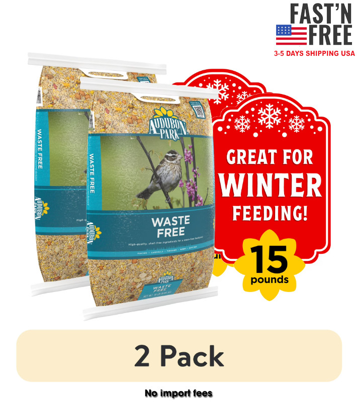 (2 pack) Audubon Park Waste Free Wild Bird Food, Dry, 1 Coun