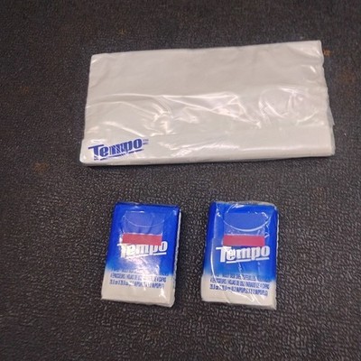 Vintage Lot of 2 Tempo Car Case Visor Tissue Refills & Napkins Paper Towels