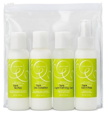 Deva Curl Travel Kit (Set It Free, Light Defining Gel, No Poo, One Condition,