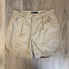 Vintage Polo Ralph Lauren Shorts Men's Size 32 Beige Double Pleated USA READ