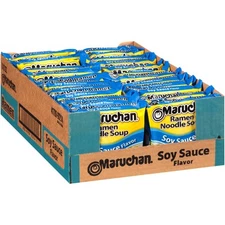Maruchan Ramen Soy Sauce, Instant Ramen Noodles, Ready to Eat Meals, 3 Oz, 24...
