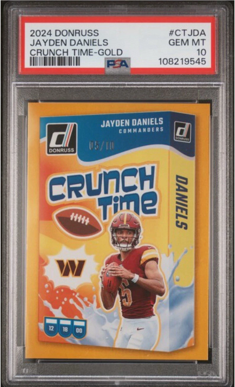 Jayden Daniels Panini Donruss Crunch Time #CTJDA Gold