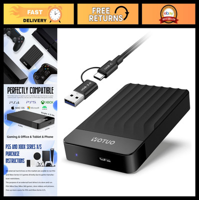 1TB Portable External Hard Drive - USB 3.0 & USB-C for PC, Mac, PS4, Xbox, Lapto