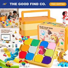 Magic Air Dry Clay Kit - 24 Vibrant Colors, Modeling Clay with Storage Box