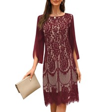 Lace Sequin Evening Midi Dress, Small, 8H-190D003