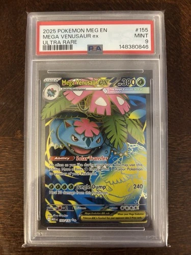 Mega Venusaur EX 155/132 Me01: Mega Evolution Holo PSA 9 Near Mint
