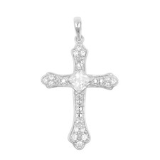 Danburit Sterling Silber Kreuz Anhänger