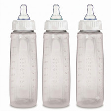 First Essentials by NUK 9 oz. Medium Flow Baby Bottles in White, 3 Pack