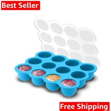 Baby Food Storage Container, 12 Portions x 2.5oz - BPA Free Silicone Freezer ...