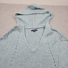 American Eagle Sweater Womens Medium Blue Long Sleeve Pullover Preppy Hooded