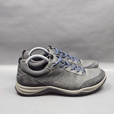 ECCO Shoes Mens 8 Black Yak Leather Receptor Hiking Comfort Walking Sneakers