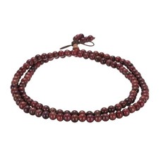 Wooden Prayer Bead Bracelet, 6mm 108 Natural Wooden Bead Violet Color