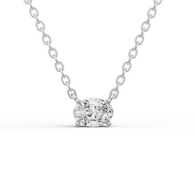 14K Weißgold 0,50 kt im Labor gezüchteter schwebender ovaler Diamant Solitär Anhänger