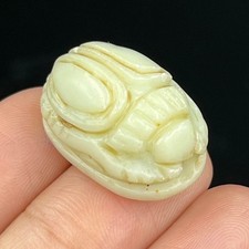 Ancient Egyptian Roman Scarab Stone Bead With Intaglio
