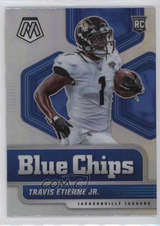 2021 Panini Mosaic Blue Chips Silver Prizm Travis Etienne Jr #13 12yh