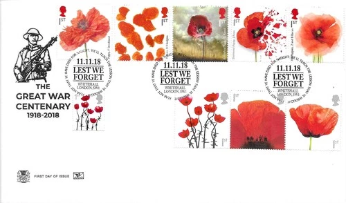 2018 Armistice Day, Stuart cover (unaddressed), Lest We Forget SpHS