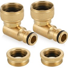 Zocipro 2Pcs Brass Angled Tap Connector, 2 in 1 Outside Tap Connector 1/2" & ...