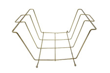 Midcentury Modern Gold Colored 4 Footed Magazine Vinyl Rack Stand MCM Newspaper