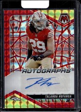 AMC-THA Talanoa Hufanga Autographs Mosaic Choice Fusion Red and Yellow