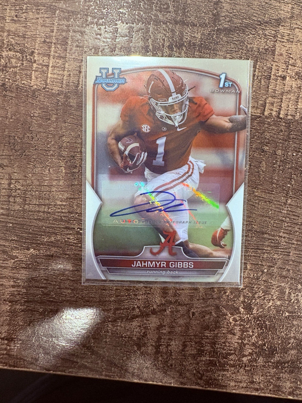 2022 Bowman Chrome University JAHMYR GIBBS 🔥 1st Auto 🔥 Alabama / Lions