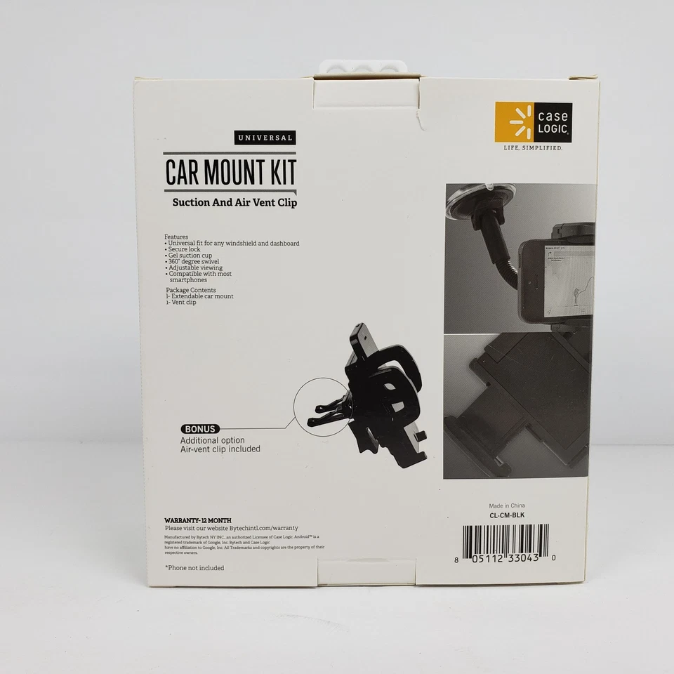 Case Logic Universal Car Mount Kit Cell Phone Suction and Air Vent Clip - Image 4 of 4