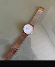 Paul Valentine Damen Armbanduhr Quarz Milanaise Roségold Marmor Zifferblatt