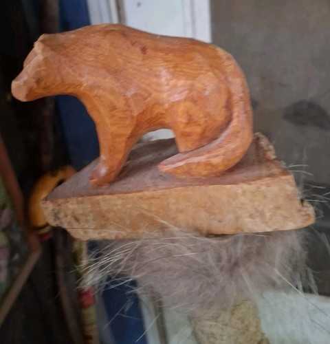 ** EXCELLENT VINTAGE NATIVE AMERICAN OJIBWA STAFF BEAR CLAN TOTEM  VERY NICE!* - Picture 9 of 11