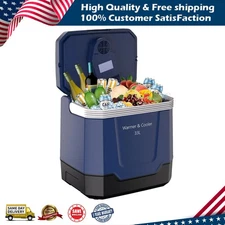 35Quart 33L Portable Electric Cooler Warmer 12V/110V Dual-Power Car Refrigerator