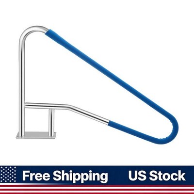 Inground Pool Handrail 55x32'' 304 Stainless Steel 375LBS Nylon Blue Grip Quick M