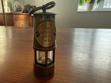 Vintage Small Decorative Miners Brass Lamp Sir Humphry Davy 8cm X 3cm