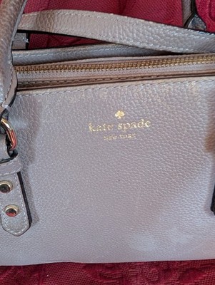 KATE SPADE NEW YORK MULBERRY STREET LISE PURSE  SATCHEL TAUPE/GRAY PRE- OWNED