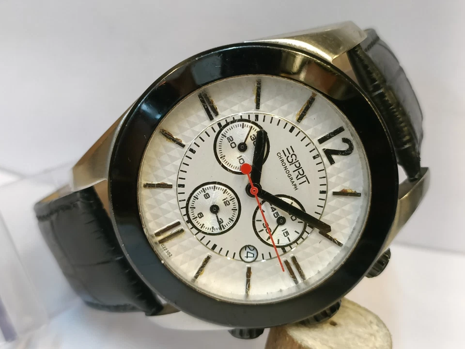ESPRIT CHRONOGRAPH QUARTZ WHITE DIAL 805 MEN'S FULL WORKING, BAND AFTER MARKET - Image 2 of 4