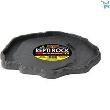 Reptile Rock Food Dish Unbreakable Plastic Large Realistic Habitat Accessory