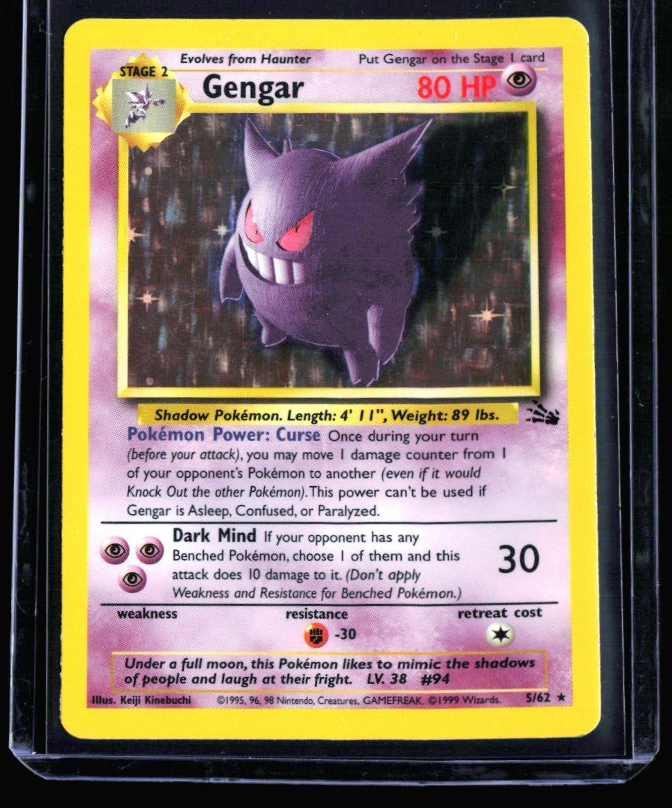 1999 Classic - Fossil Gengar #5 Holo Rare Pokemon Card